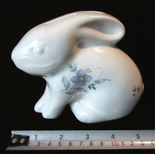 RARE Adorable PFALTZGRAFF Ceramic Floral BUNNY Rabbit COIN BANK Flowers USA picture
