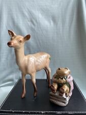 2 Beswick England Beatrix Potter’s Mr Jackson Toad Frog Doe Female Deer Fixed picture