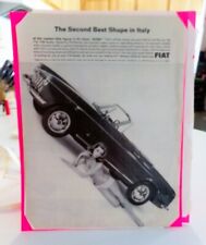 Collectible 1965 Fiat 1500 Spider by Pininfarina Print Advertisement Sexy Girl picture