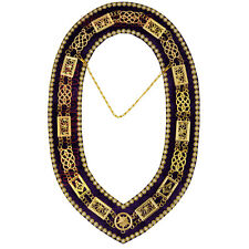 Masonic GRAND LODGE RHINESTONE Chain Collar PURPLE Velvet  Prestigious Accessory picture