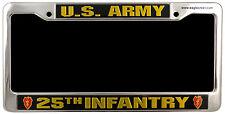 ARMY 25TH INFANTRY MILITARY  LOGO  CHROME LICENSE PLATE FRAME picture