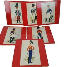 VTG Sheraton Acrylic 6 Piece Place Mat Cork British Military Dragoons Guards HN picture