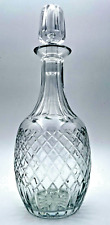Vintage Cut Crystal Whiskey Wine Decanter and Stopper Diamond #133 picture