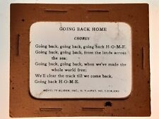 GOING BACK HOME, Chorus, Song Lyrics, c1920's Magic Lantern MICA Slide picture
