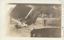 RPPC ST.LOUIS PARK MN DISASTER 1914 TORNADO BARN UPSIDE DOWN CORRESPONDENCE picture
