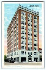 c1920's Marble Arcade Building Offices Classic Cars Lakeland Florida FL Postcard picture