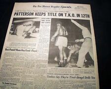 FLOYD PATTERSON vs. Roy Harris Heavyweight Boxing Title Fight 1958 old Newspaper picture