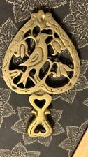 Vintage Gold Tone Brass Heart Bird Trivit picture