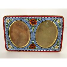 Vintage Italian Micro Mosaic Flowers Double Oval Picture Frame picture