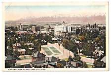 Bird's Eye View of Salt Lake City, Utah UT antique postcard mountains picture
