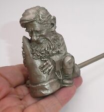 1978 Franklin Mint Pewter Candle Snuffer GNOME Hat Wood Handle 9 3/8