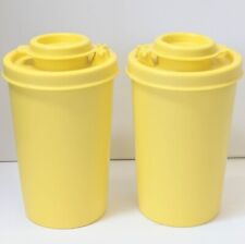 Tupperware Vintage Bright Yellow Salt/Pepper Shakers UNUSED Made in USA MCM picture