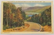1941 Lake George & Sabbath Bay Point Tongue Mount Trail New York Postcard picture