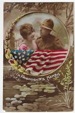 WWI Lovely Soldier Romance Postcard Friendships Name Mabel Snyder McClure, Ohio picture