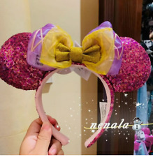 Authentic  Shanghai Disney Rapunzel Princess Sequin Bow Lighted Mickey Headband picture