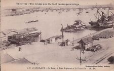 Bordeaux France Harbor Stone Bridge Ship Steamer Train Tracks Vtg Postcard E18 picture