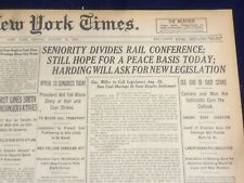 1922 AUGUST 18 NEW YORK TIMES - SENIORITY DIVIDES RAIL CONFERENCE - NT 8376 picture