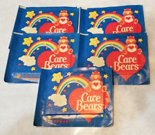 💥5 SEALED Packs 1985 Panini Care Bears 5ct Satchels Tenderheart Birthday Bear💥 picture