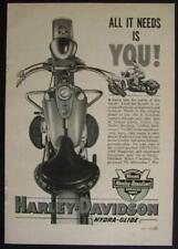 1954 Harley Davidson Hydra-Glide *All It Needs is You* 50th Anniversary AD picture