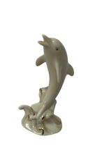 Vintage Lenox Art Porcelain 4” Dolphin Figurine Sculpture Statue Gold picture