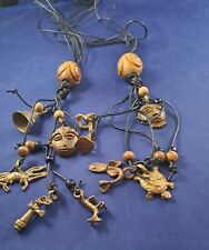 Vtg African Akuaba Ashanti Tribal Bronze Brass Belt Necklace FERTILITY *78-9 picture