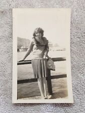 Antique 1920s Photo Woman at Catalina Island Avalon Casino picture