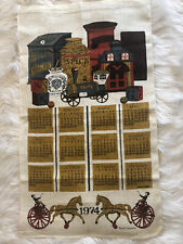 Vintage 1974 Linen Calendar Wall Hanging Spices Horses Sewell Jackson  picture