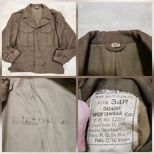 WW2 WWII World War 2 40s 1940s US Army Military Wool Field Jacket IKE W Name 34R picture