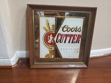 Vintage 1991 Wood Framed Coors Cutter Brew Beer Mirror Sign Limited barware EUC picture