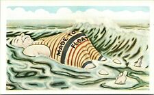 Made To Float Fat Man In The Surf Comic Vintage Postcard  picture