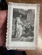 Antique Holy Card  1870’s  Jesus Christ St Peter picture
