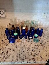Lot Of 52 Vintage Glass  Medicine/Perfume Bottles. One Green Glass Lid picture