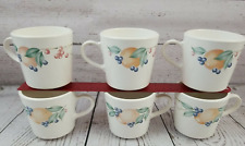 Corningware Cups Abundance Fruit Design Beige Coffee Tea Cup Mug Orange Vintage picture