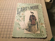 Vintage Original L'Art de la Mode #120 oct 1892 not complete 4 of 7 color plates picture