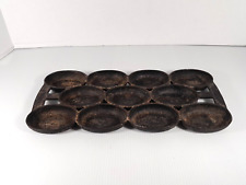 Antique Vintage Cast Iron 11 Muffin Pan Marked #8 13 1/4