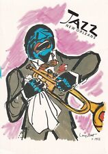 RARE VTG Stephen Longstreet Jazz Louis Armstrong NEW ORLEANS JAZZ  XL Postcard picture