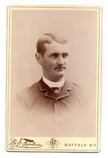 C. 1890s CABINET CARD B.F. POWELSON HANDSOME MAN WITH MUSTACHE BUFFALO NEW YORK picture