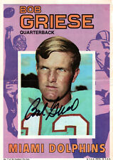 BOB GRIESE HAND SIGNED 1971 TOPPS PIN UP INSERT+COA           MIAMI DOLPHINS HOF picture