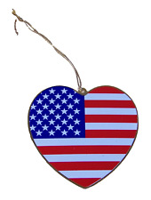 Gloria Duchin ornament red white blue US flag heart patriotic vintage 1999 USA picture