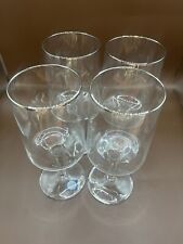 MCM Lenox Rapture Crystal Water Goblet Wine Glasses Set of 4 ~ RARE VINTAGE picture