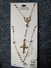 Sterling Silver 14kt Gold Plated Rosary picture