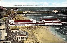 VTG Postcard, Panorama of America's Greatest Resort, Atlantic City, NJ picture