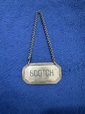 Vintage J.E. Caldwell Sterling Silver 925 Scotch Tag Decanter Sign, #387, 4” picture