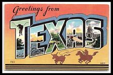 Greetings From Texas Large Letter Linen Postcard Posted 1952  pc221 picture