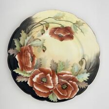 Limoges France Plate with Red Poppy Floral Design picture