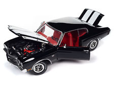1970 Chevrolet Chevelle SS Tuxedo Black with White Stripes and Red Interior picture