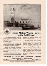 ANTIQUE Print Ad BELL TELEPHONE Telegraph Phone Company Watchtower 1913 picture