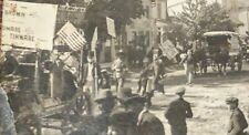 Rare RPPC Photo Small Town Parade USA Flags & Bunting Patriotic Velox 1907-1904 picture