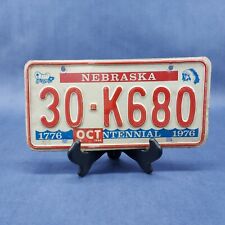License Plate Vintage 1976 Bicentennial Nebraska Rustic Patina NE USA picture