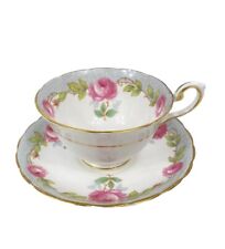 Vintage ROYAL TUSCAN England Cup & Saucer Pink Cabbage Roses Floral Teacup(s) picture